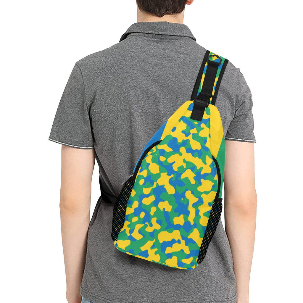 St Vincent & The Grenadines Flag Camo Men's Casual Chest Bag - Conscious Apparel Store