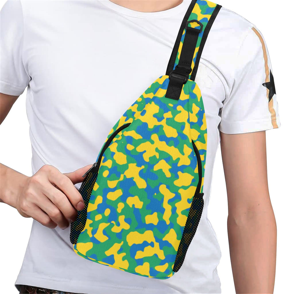St Vincent & The Grenadines Flag Camo Men's Casual Chest Bag - Conscious Apparel Store