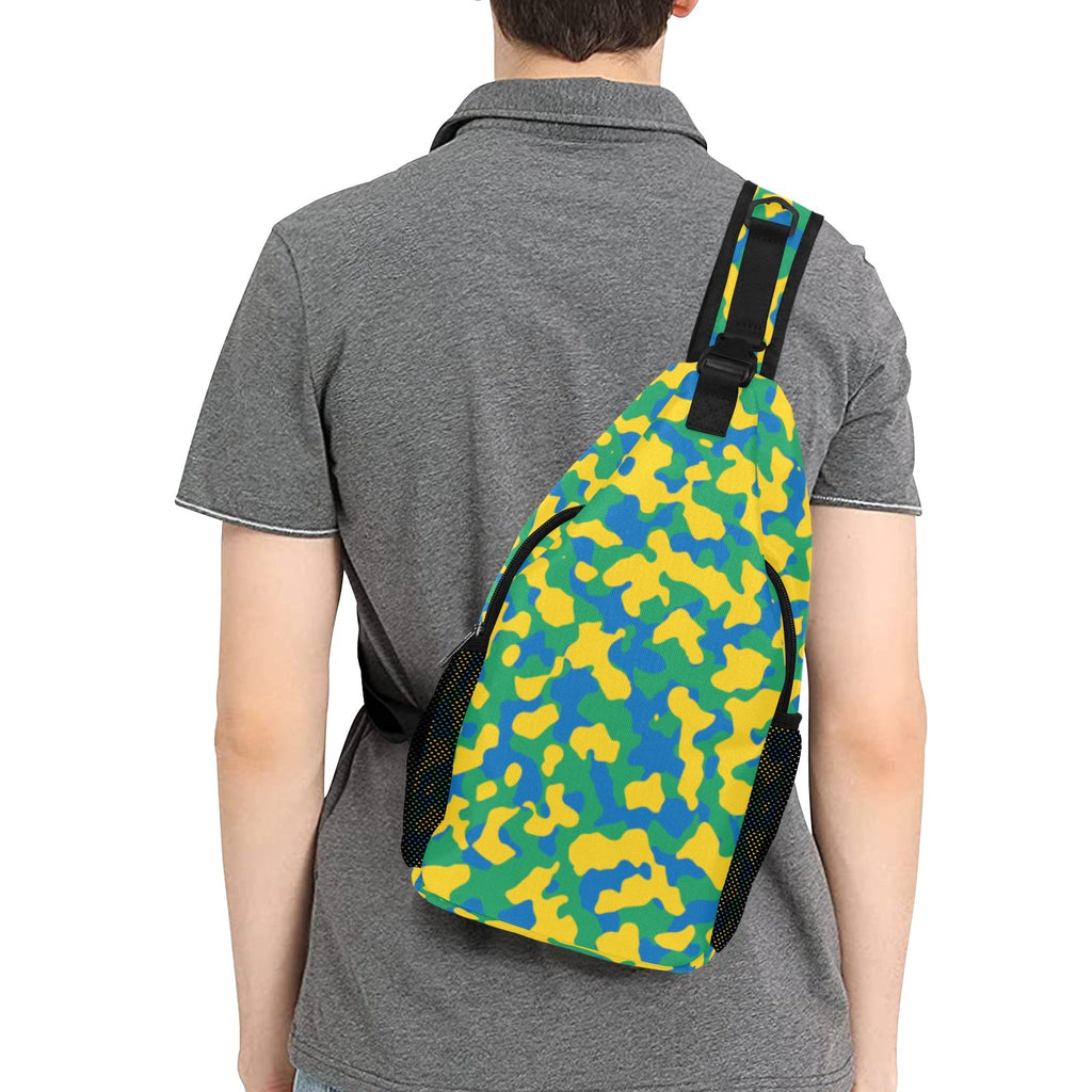 St Vincent & The Grenadines Flag Camo Men's Casual Chest Bag - Conscious Apparel Store