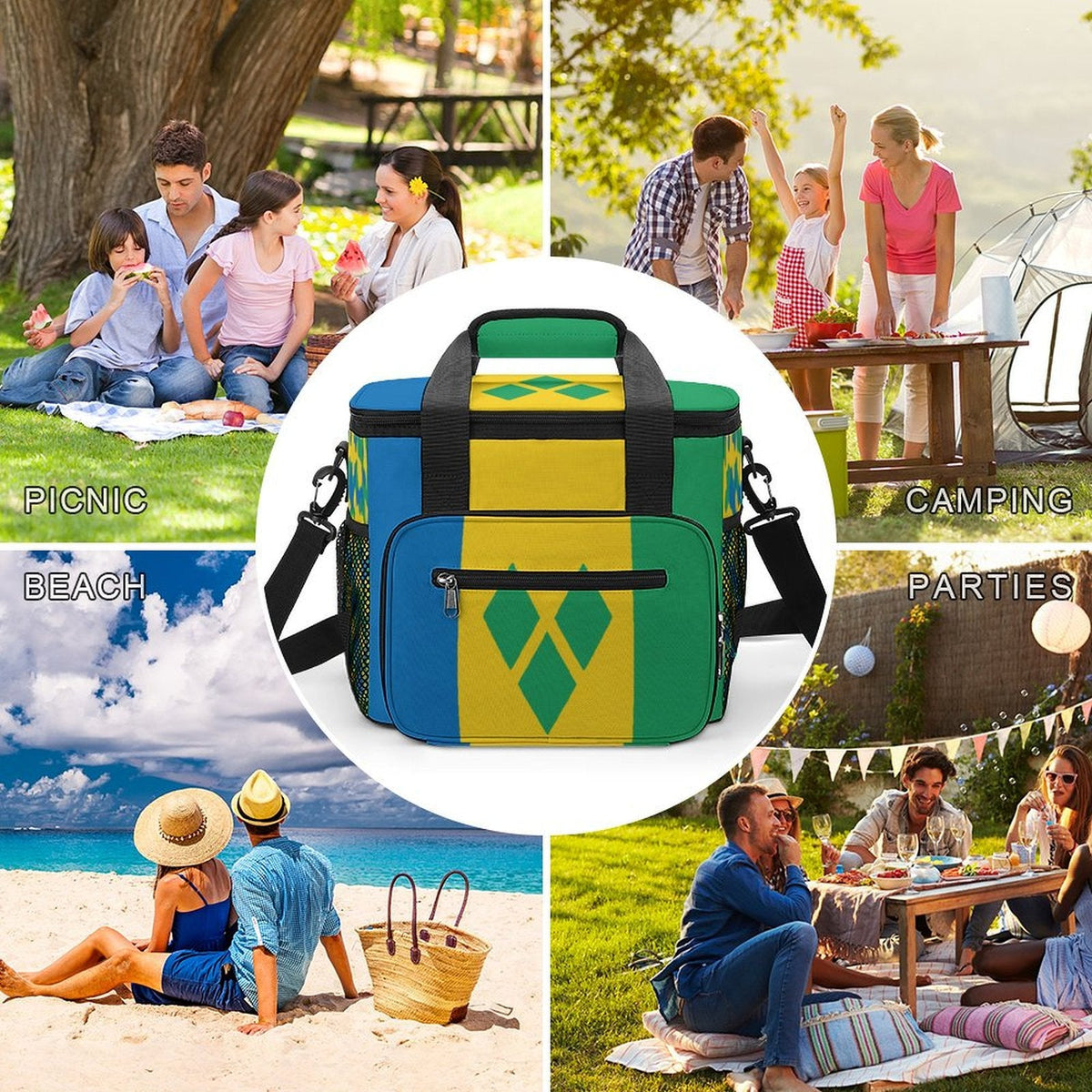 St Vincent & The Grenadines Flag Insulated Cooler Bag - Conscious Apparel Store