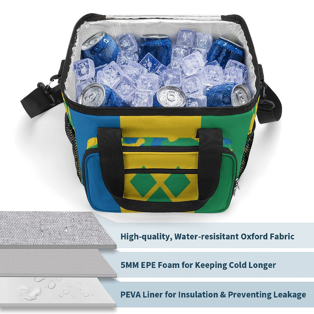St Vincent & The Grenadines Flag Insulated Cooler Bag - Conscious Apparel Store