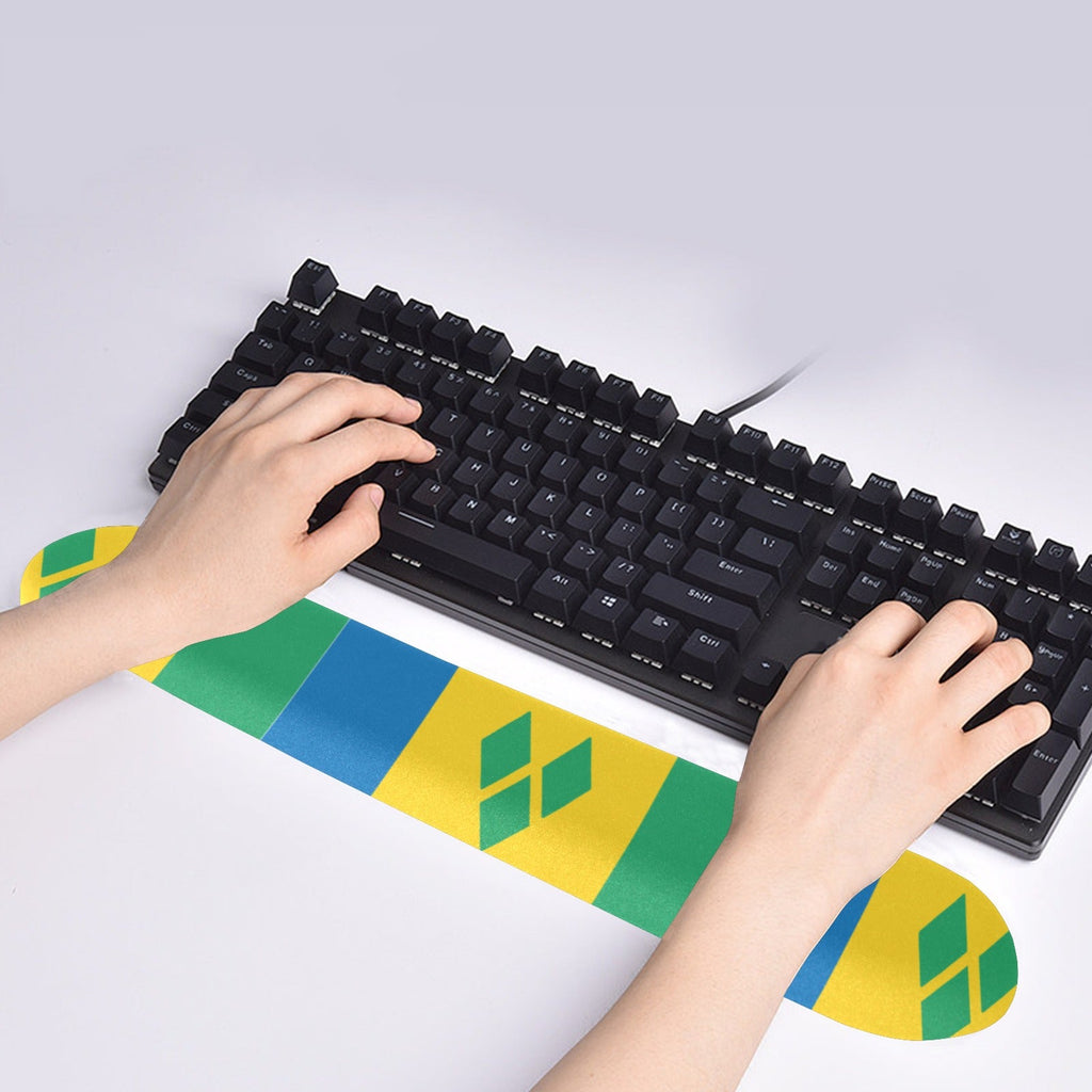 St Vincent & The Grenadines Flag Keyboard Wrist Rest Pad - Conscious Apparel Store