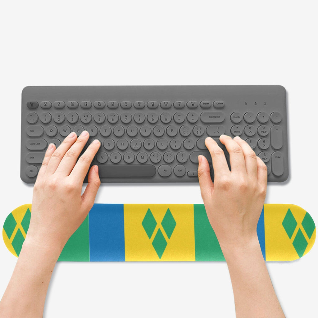 St Vincent & The Grenadines Flag Keyboard Wrist Rest Pad - Conscious Apparel Store