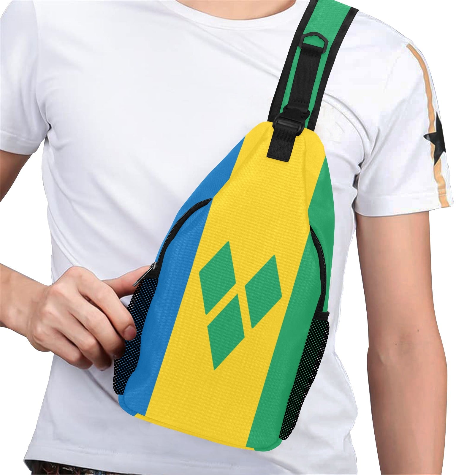 St Vincent & The Grenadines Flag Men's Casual Chest Bag - Conscious Apparel Store