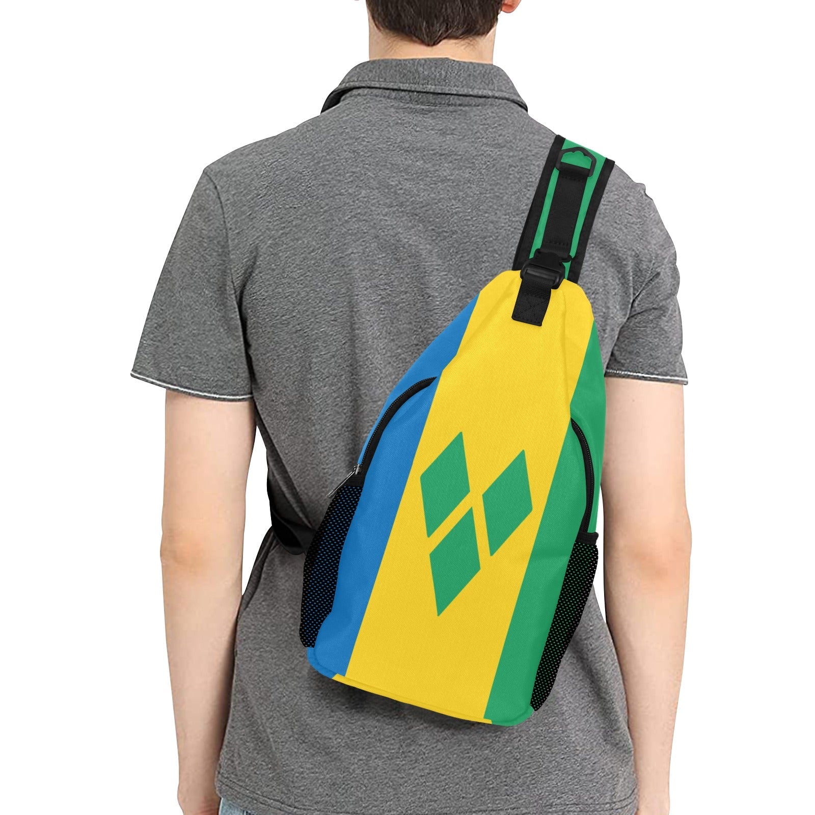 St Vincent & The Grenadines Flag Men's Casual Chest Bag - Conscious Apparel Store