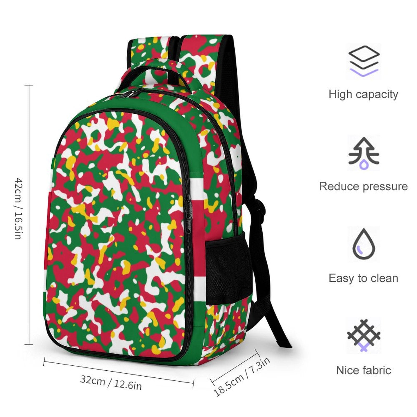 Suriname Flag Camo Casual Backpack - Conscious Apparel Store