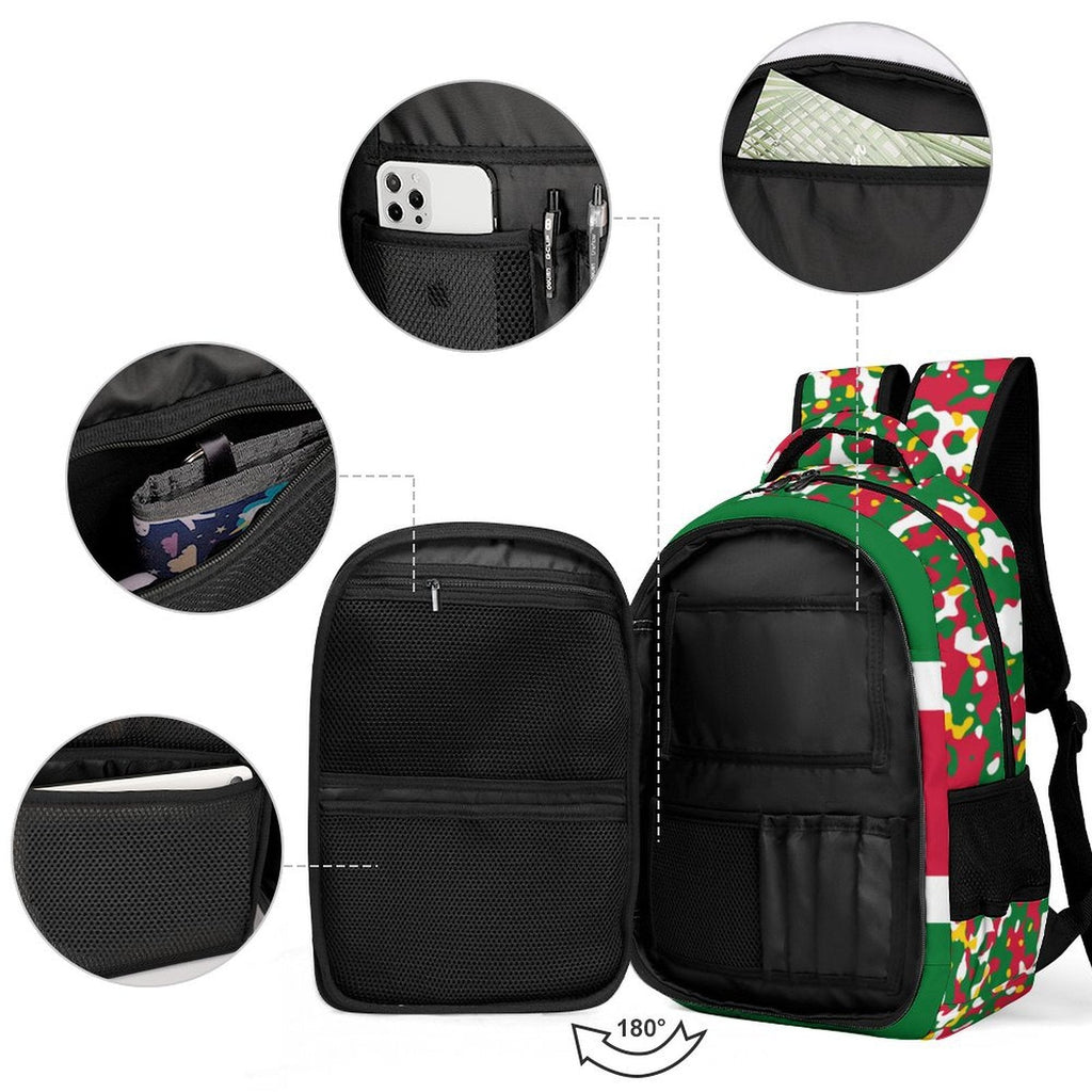 Suriname Flag Camo Casual Backpack - Conscious Apparel Store