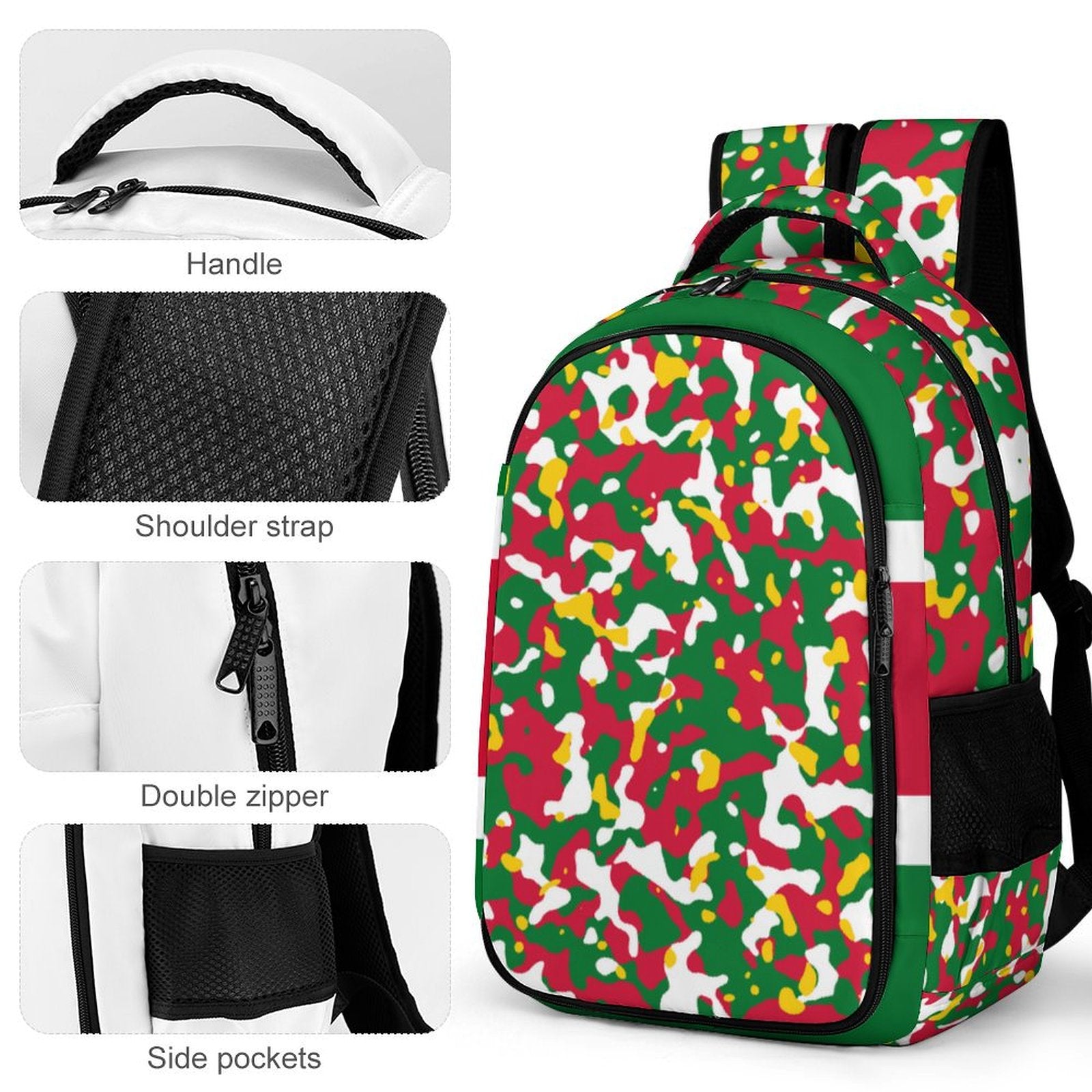 Suriname Flag Camo Casual Backpack - Conscious Apparel Store