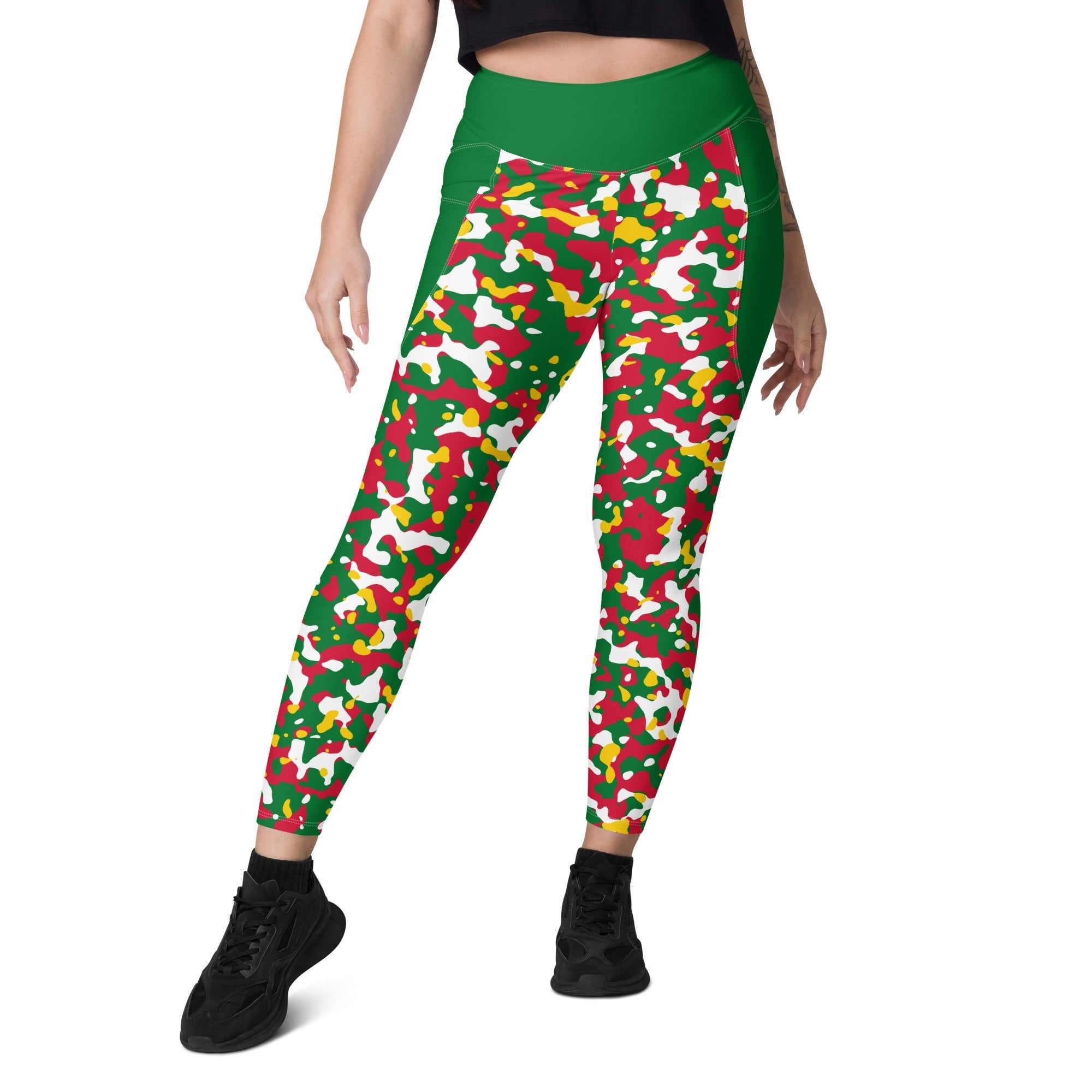 Suriname Flag Camo Leggings with pockets - Conscious Apparel Store