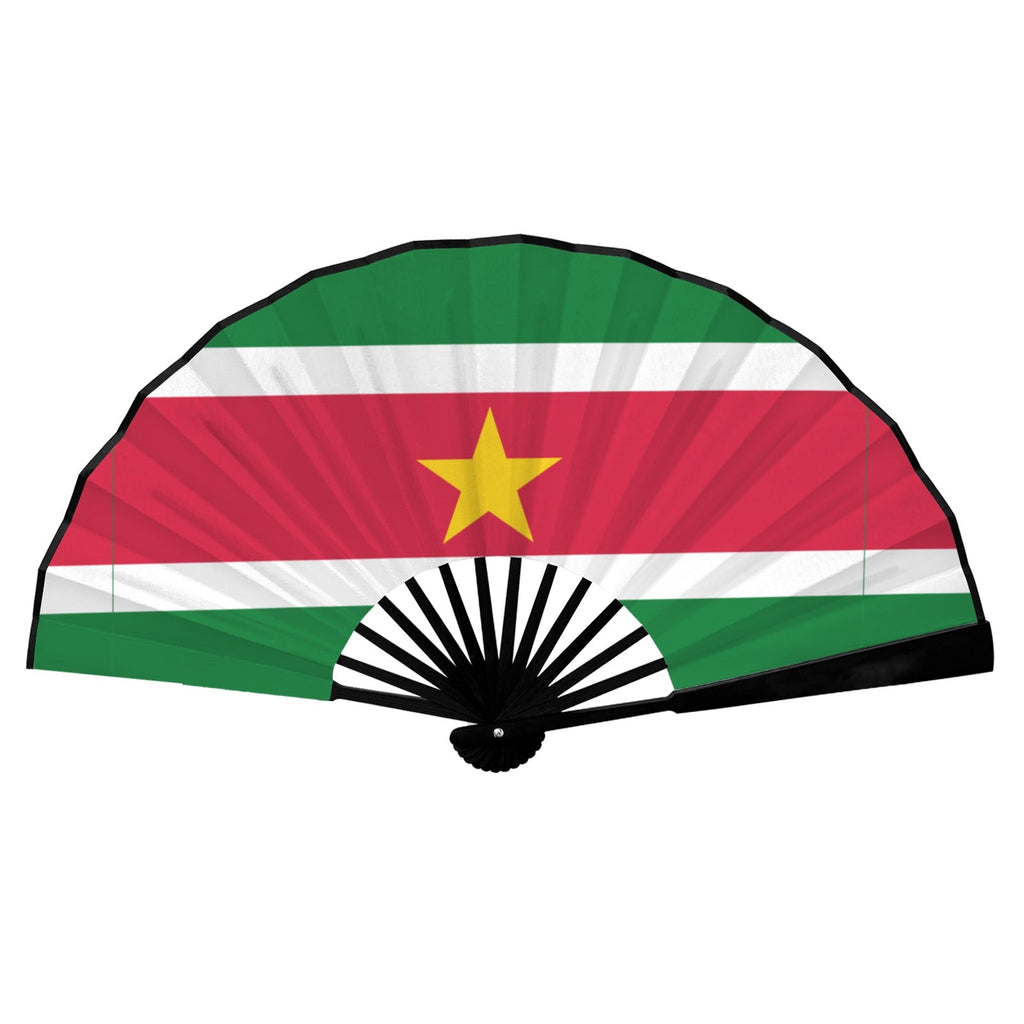 Suriname Flag Double-Sided Custom Folding Fan - Conscious Apparel Store