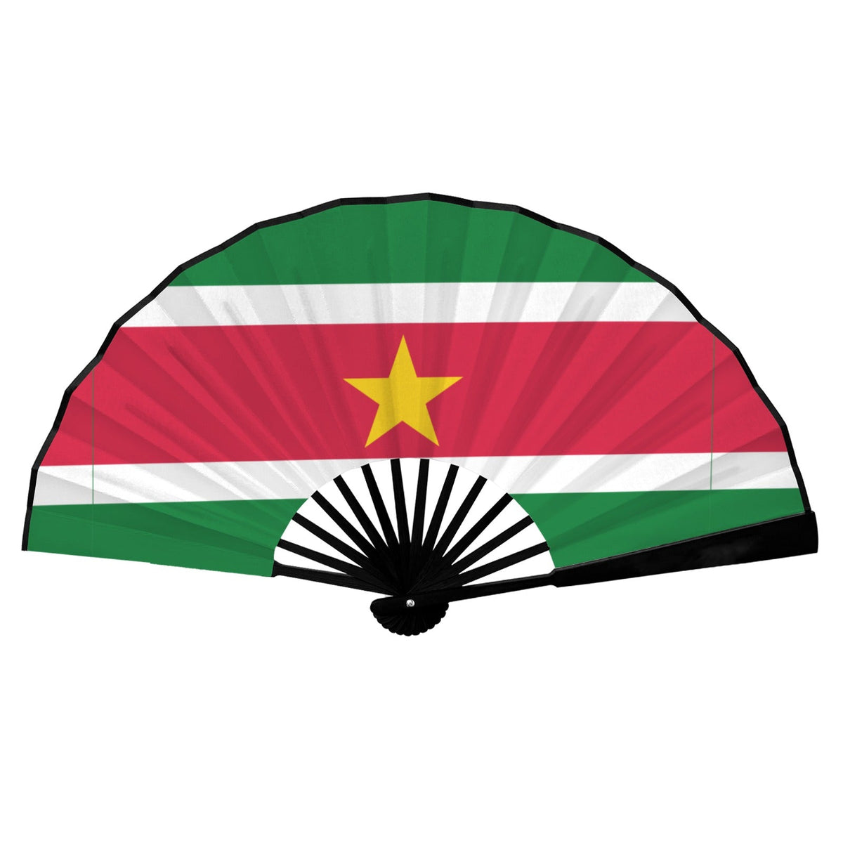Suriname Flag Double-Sided Custom Folding Fan - Conscious Apparel Store