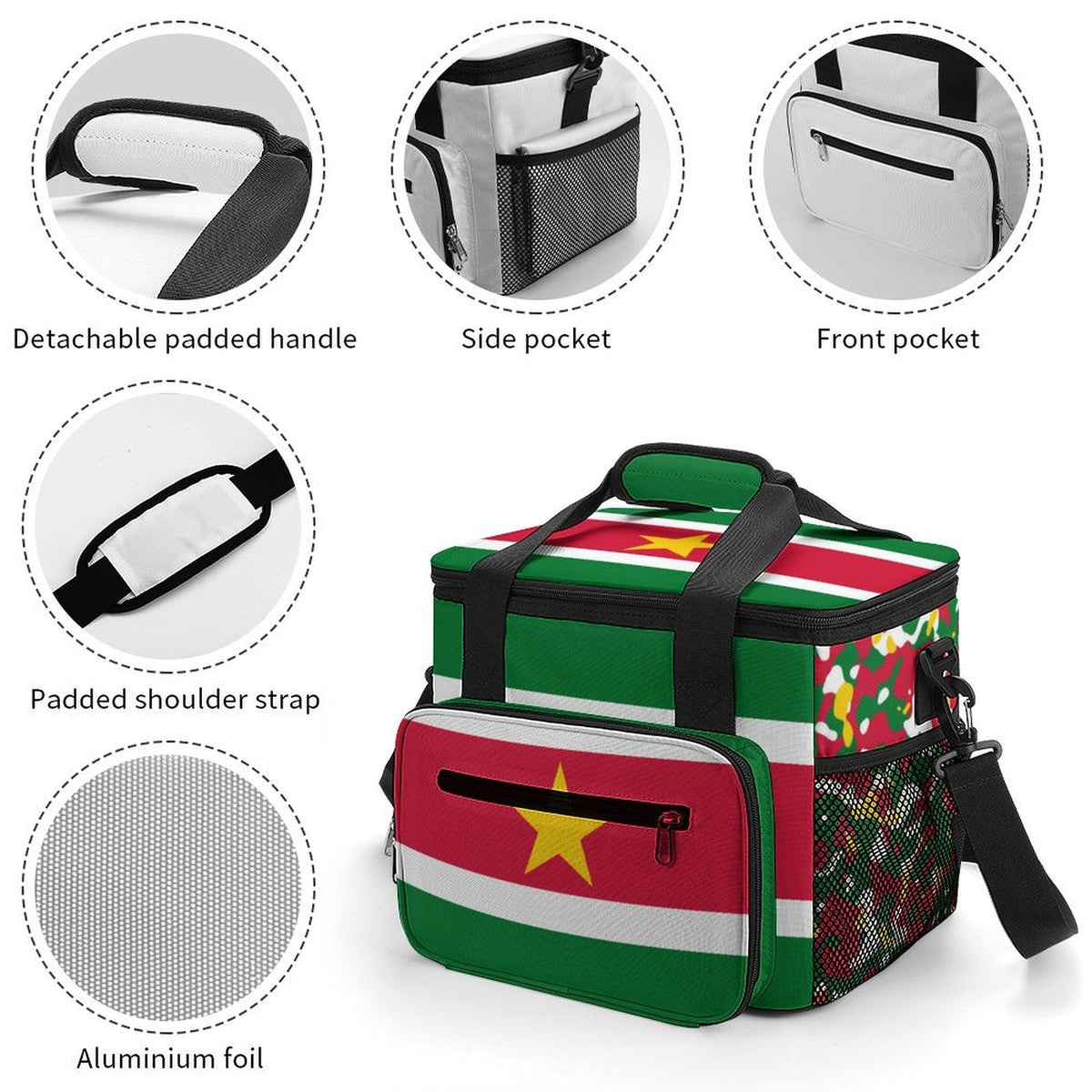 Suriname Flag Insulated Cooler Bag - Conscious Apparel Store