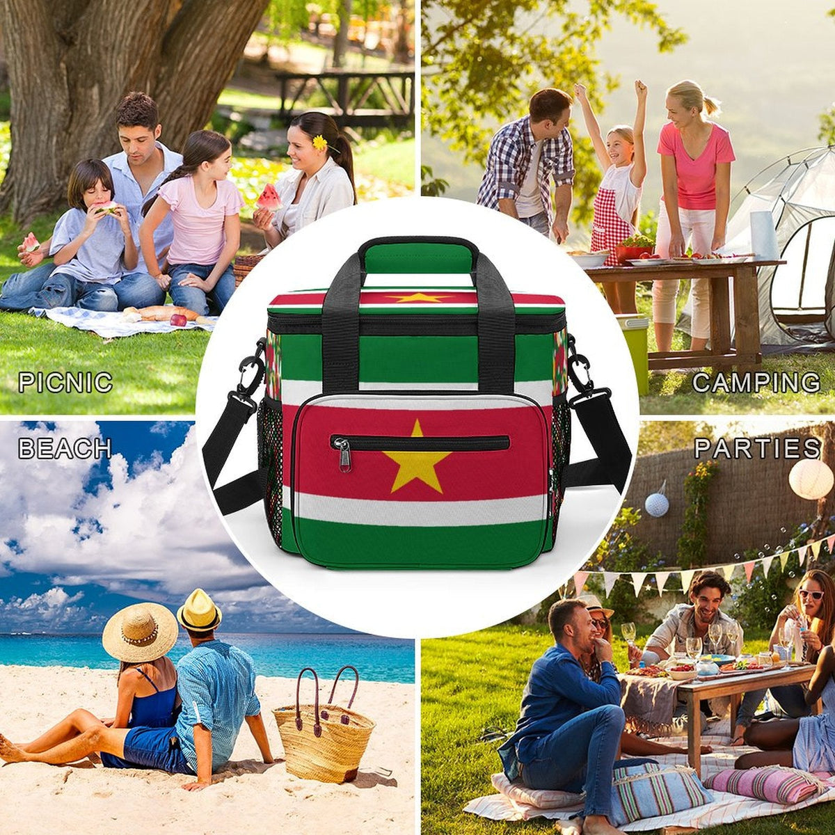 Suriname Flag Insulated Cooler Bag - Conscious Apparel Store