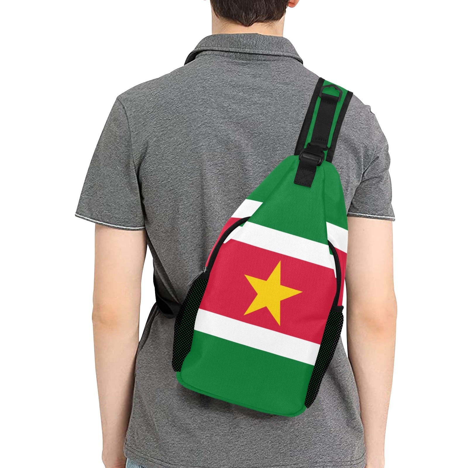 Suriname Flag Men's Casual Chest Bag - Conscious Apparel Store
