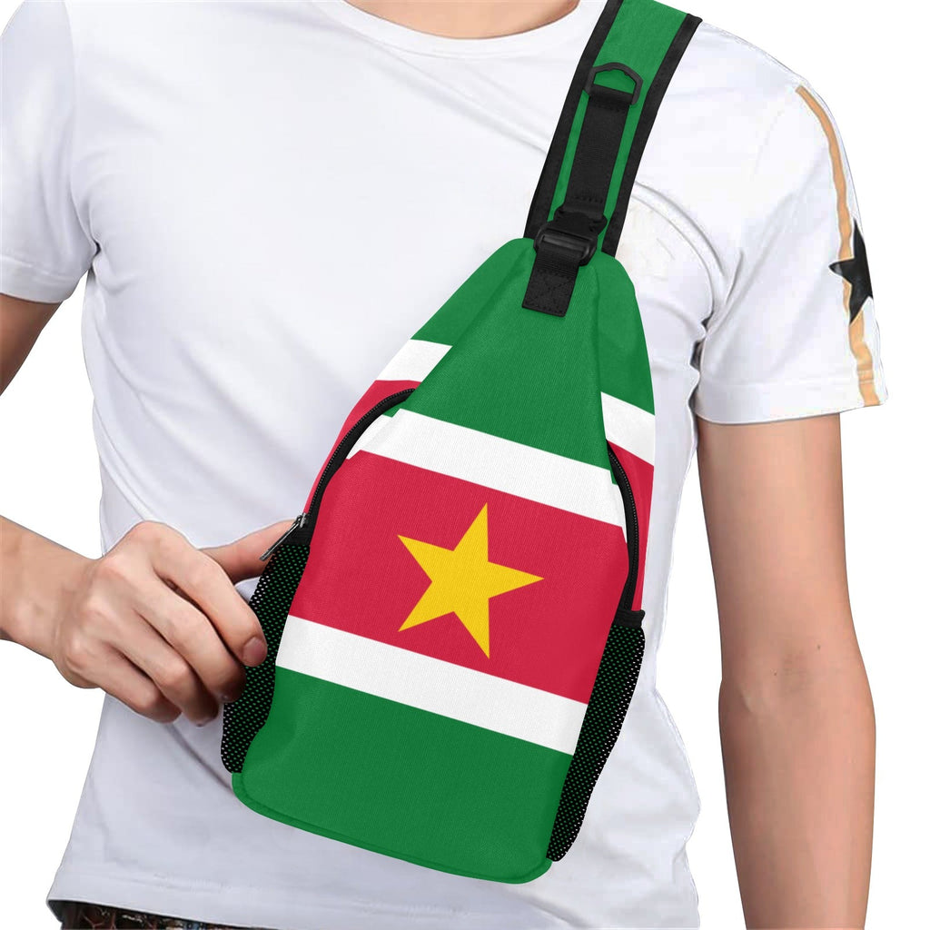 Suriname Flag Men's Casual Chest Bag - Conscious Apparel Store