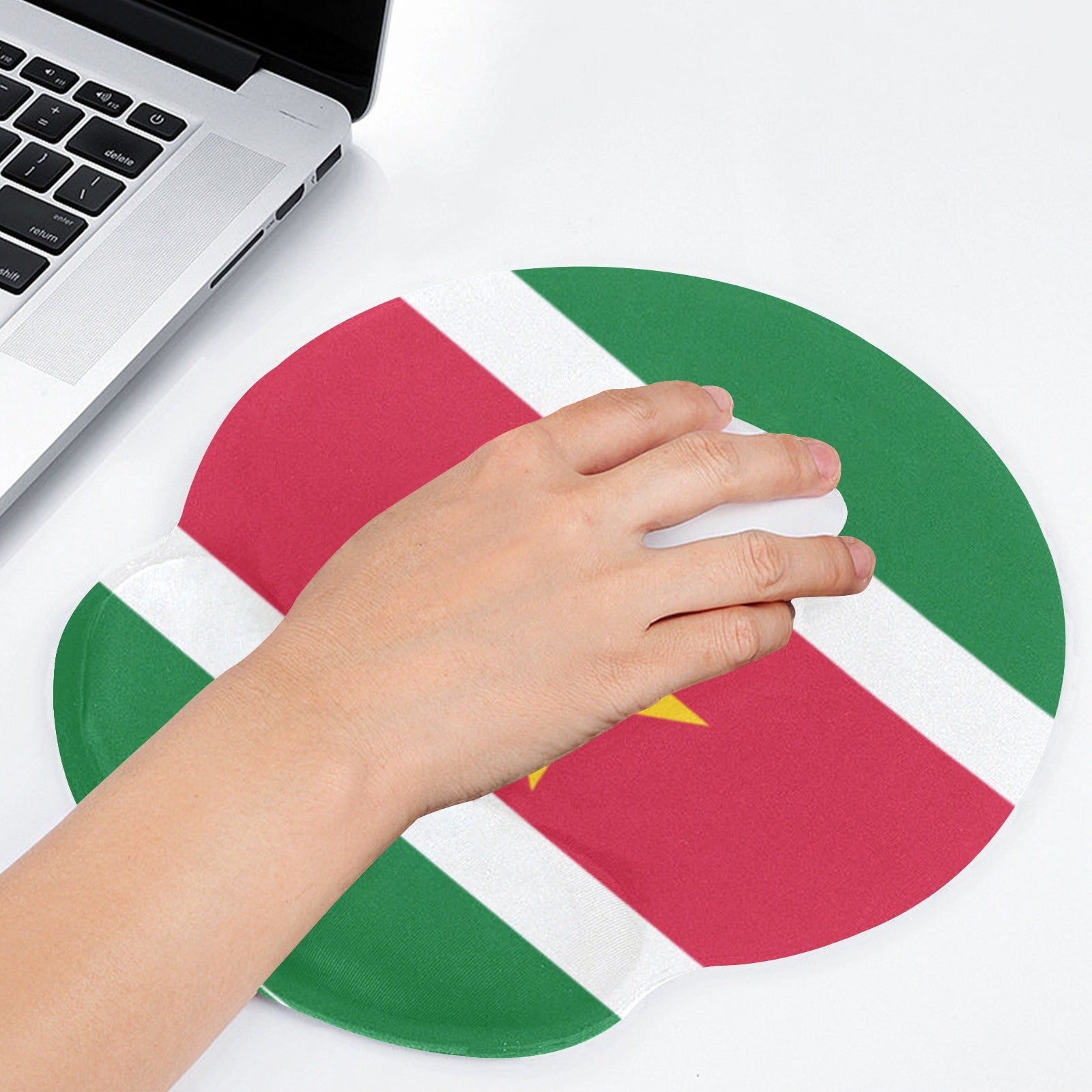 Suriname Flag Mouse Pad with Wrist Rest Support - Conscious Apparel Store