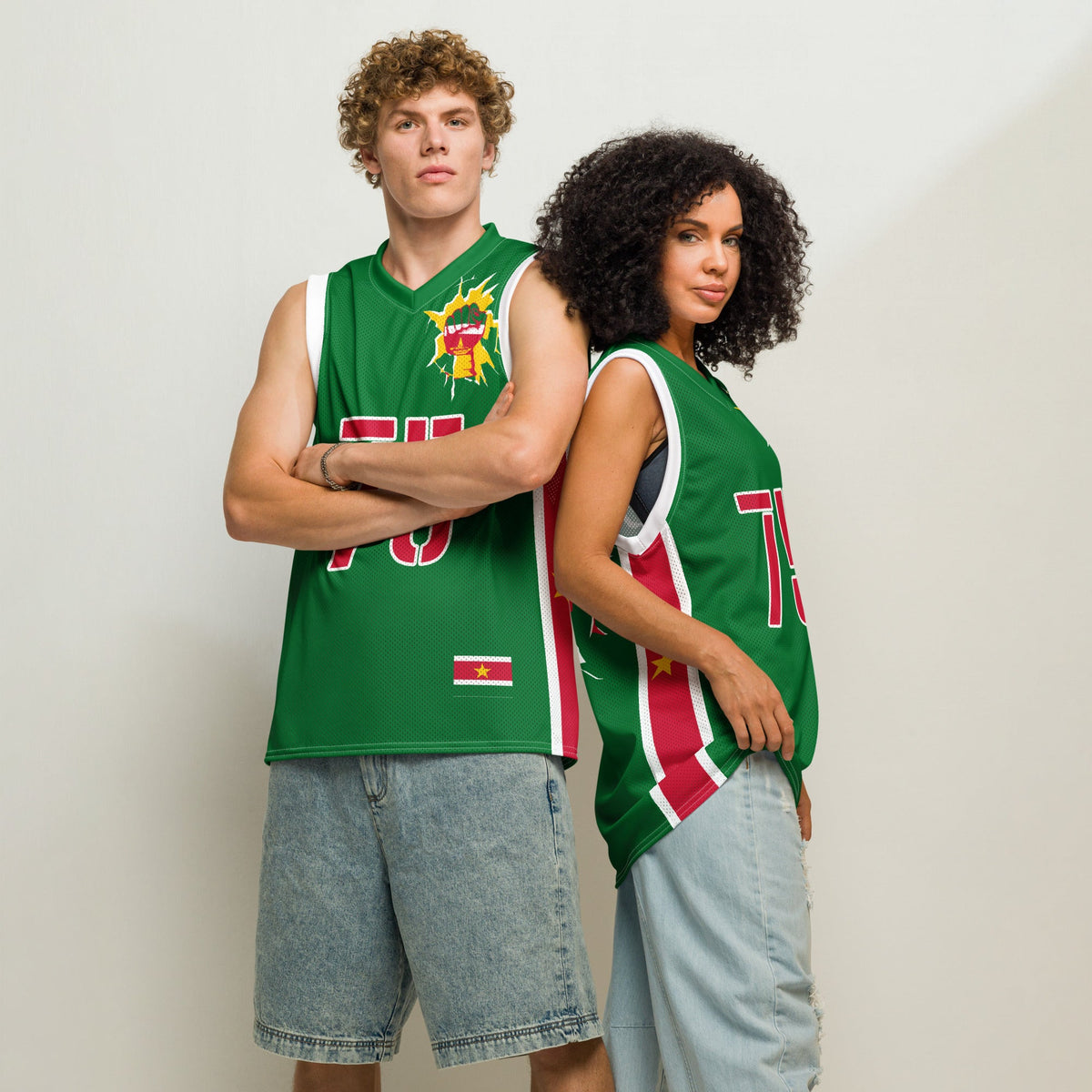 Suriname Flag Premium Sport Jersey Tank Top - Conscious Apparel Store