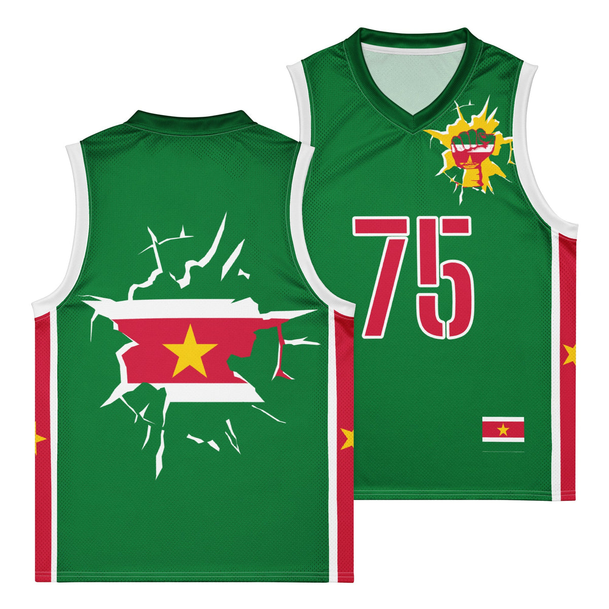 Suriname Flag Premium Sport Jersey Tank Top - Conscious Apparel Store