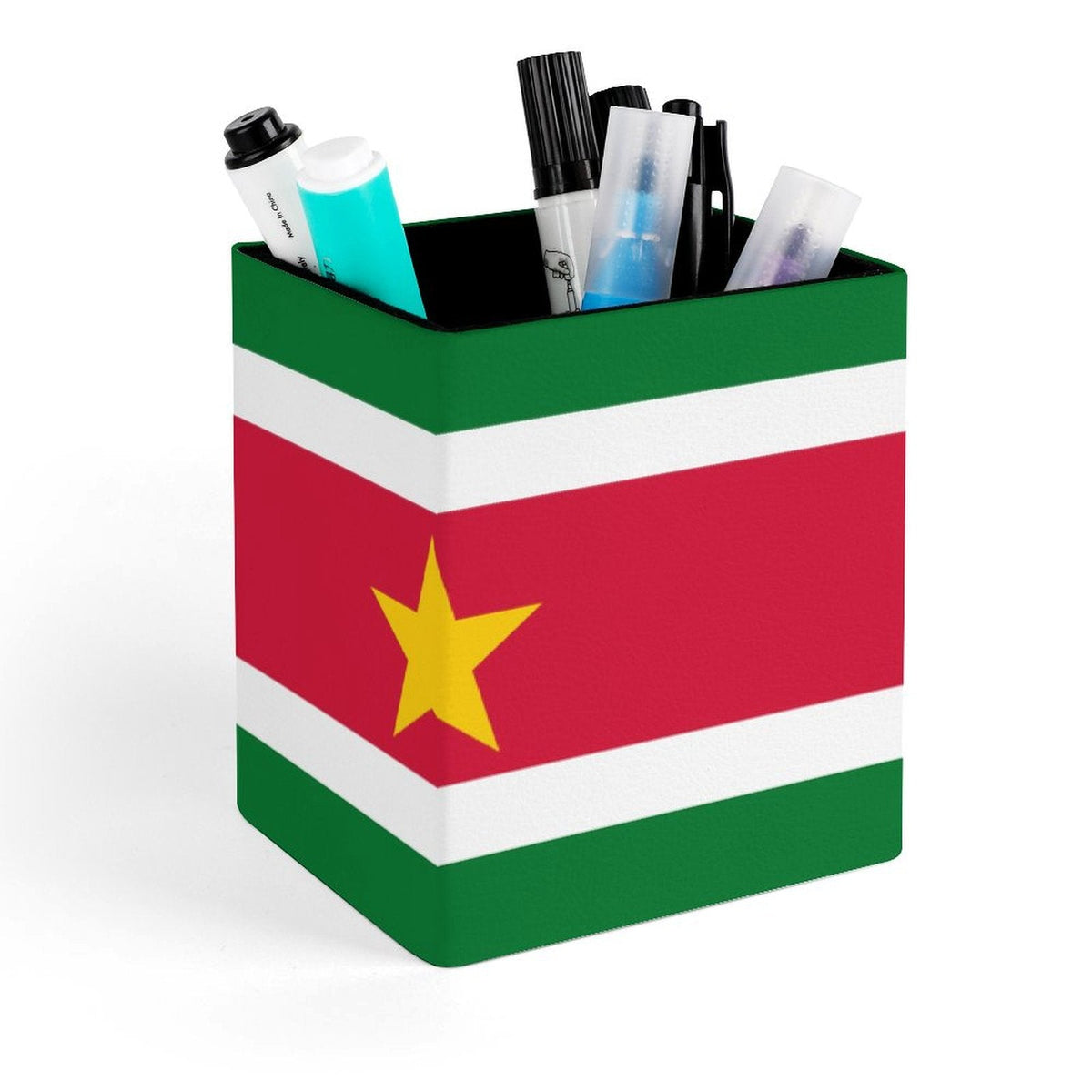 Suriname Flag Square Pen Holder - Conscious Apparel Store