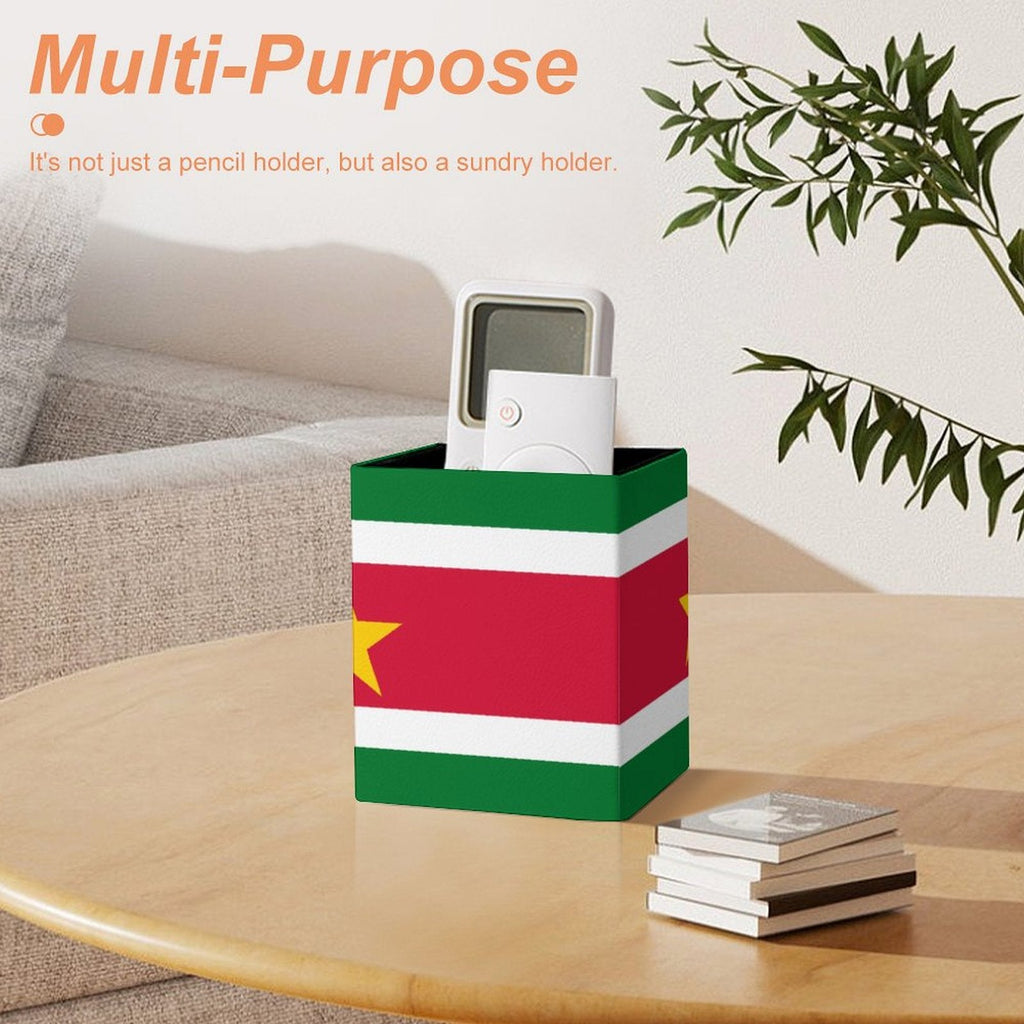 Suriname Flag Square Pen Holder - Conscious Apparel Store