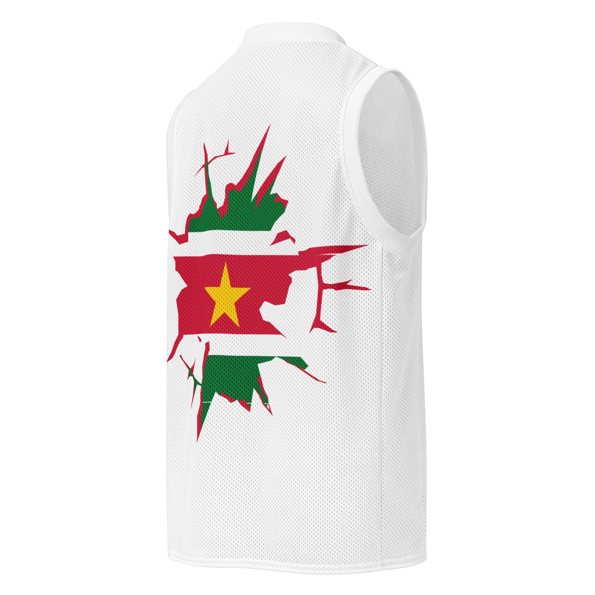 Suriname Flag (White) Premium Sport Jersey Tank Top - Conscious Apparel Store