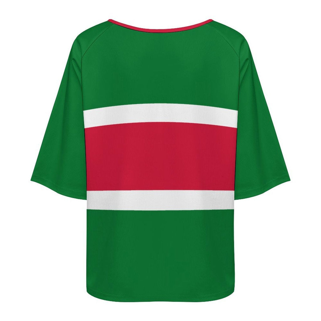 Suriname Flag Women’s Loose Half-Sleeve Boat Neck T-Shirt - Conscious Apparel Store