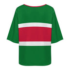 Suriname Flag Women’s Loose Half-Sleeve Boat Neck T-Shirt - Conscious Apparel Store