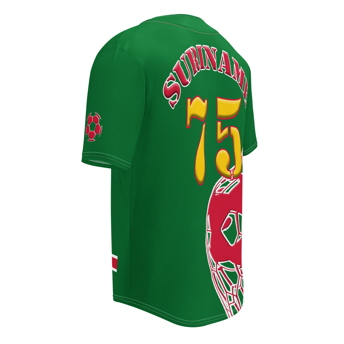 Suriname Football Themed Button-Down Sport Jersey - Conscious Apparel Store