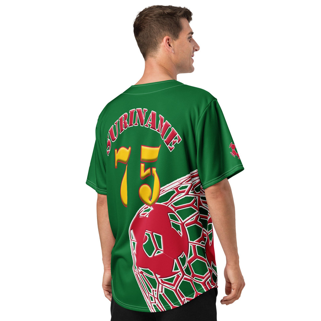 Suriname Football Themed Button-Down Sport Jersey - Conscious Apparel Store
