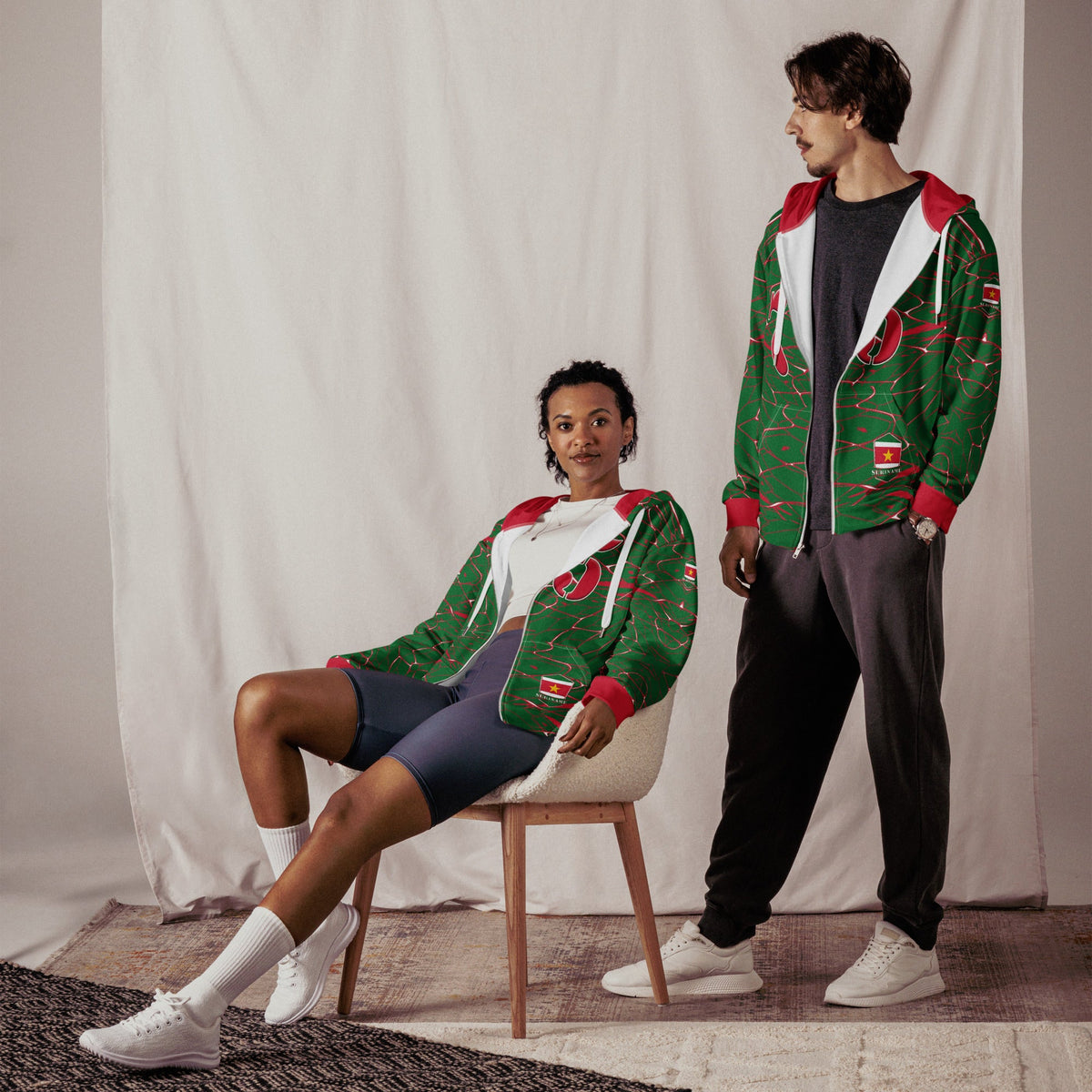 Suriname Football Unisex zip hoodie - Conscious Apparel Store