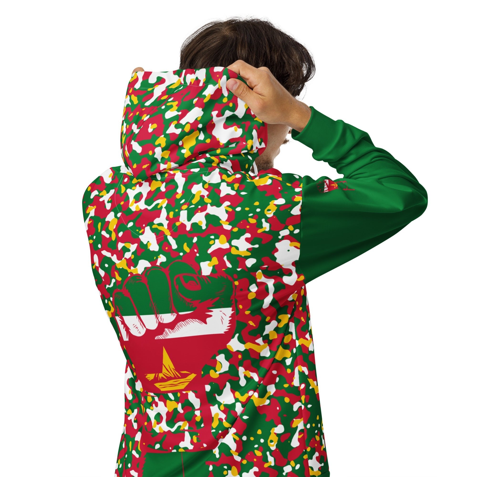 Surinamese Flag Camo Unisex zip hoodie - Conscious Apparel Store