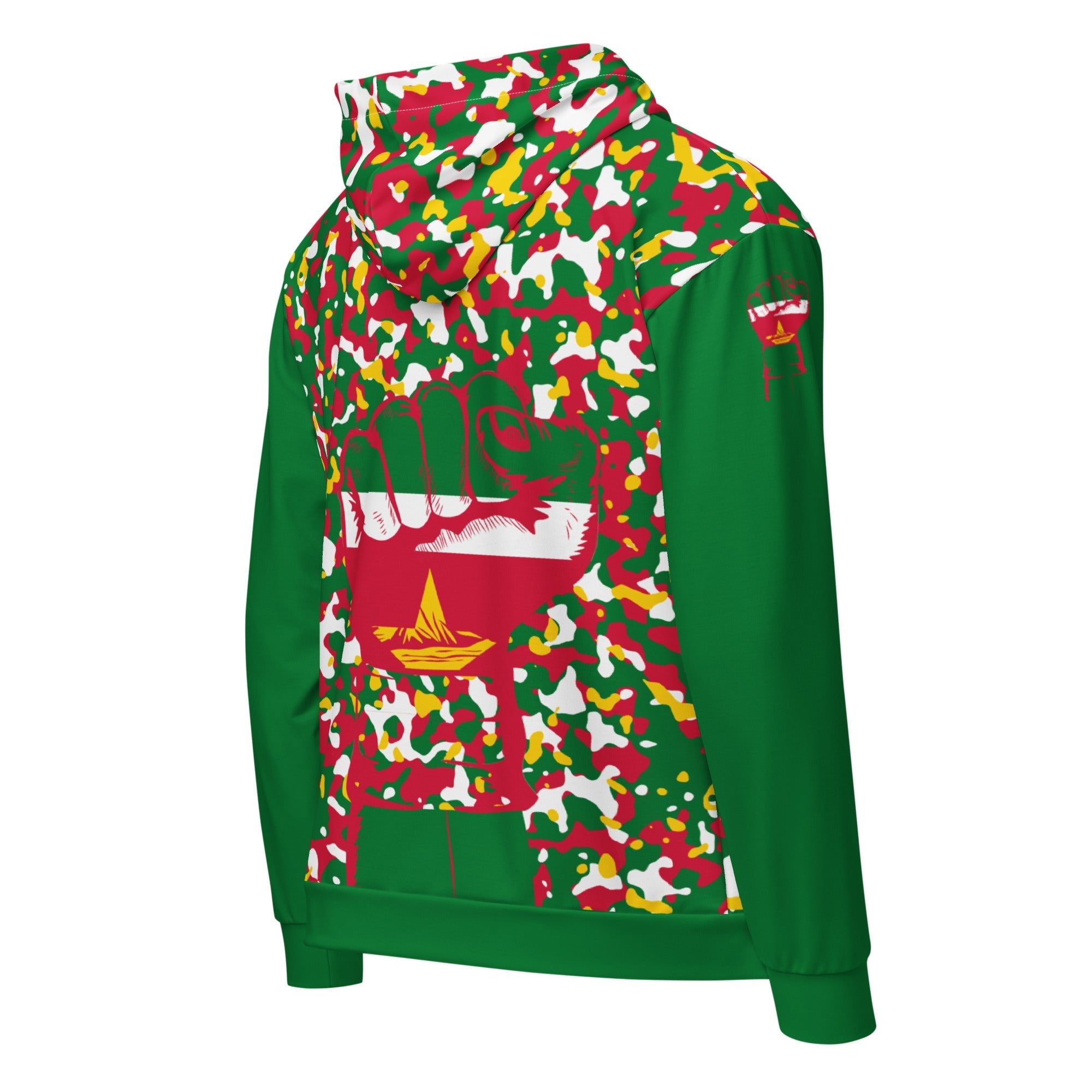 Surinamese Flag Camo Unisex zip hoodie - Conscious Apparel Store