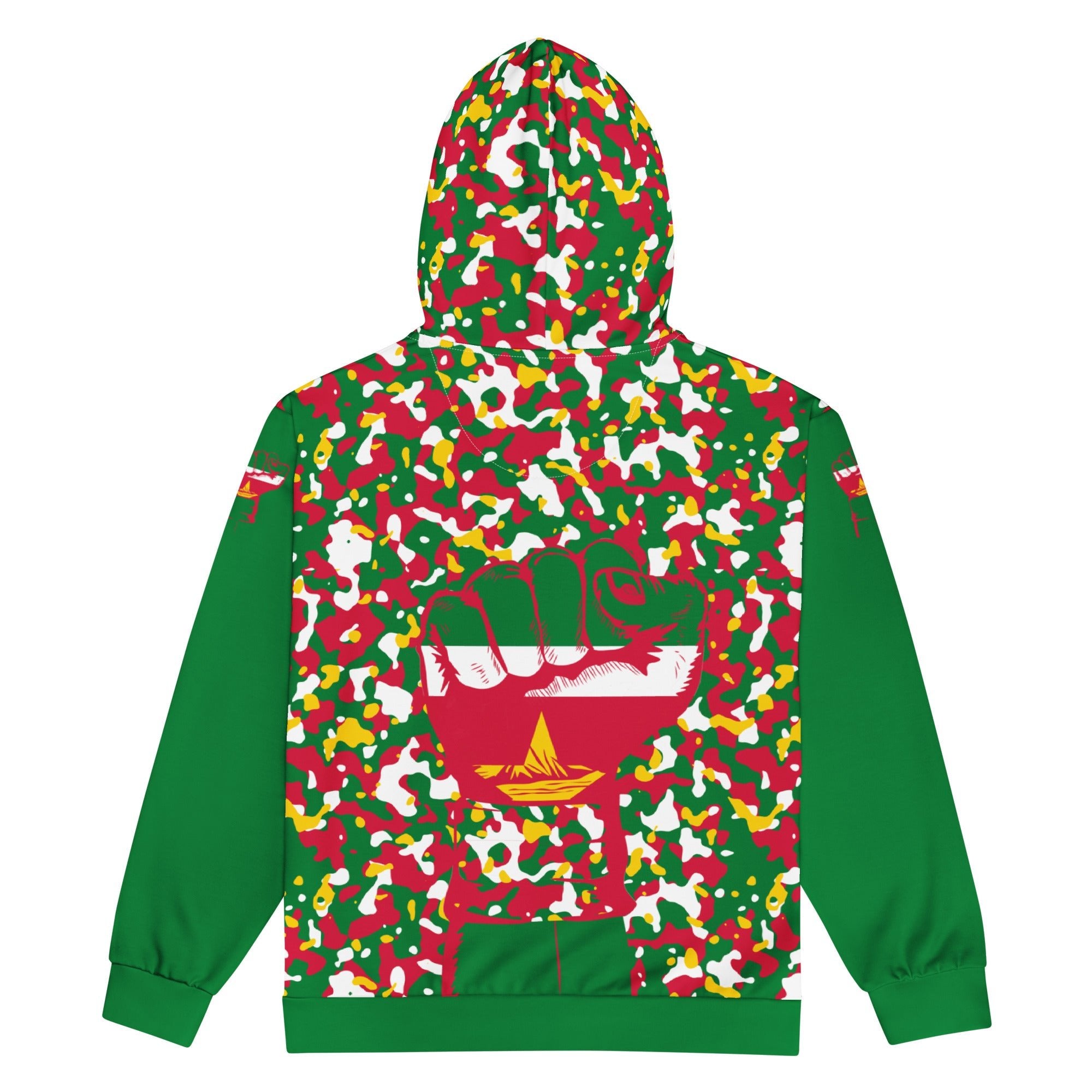 Surinamese Flag Camo Unisex zip hoodie - Conscious Apparel Store