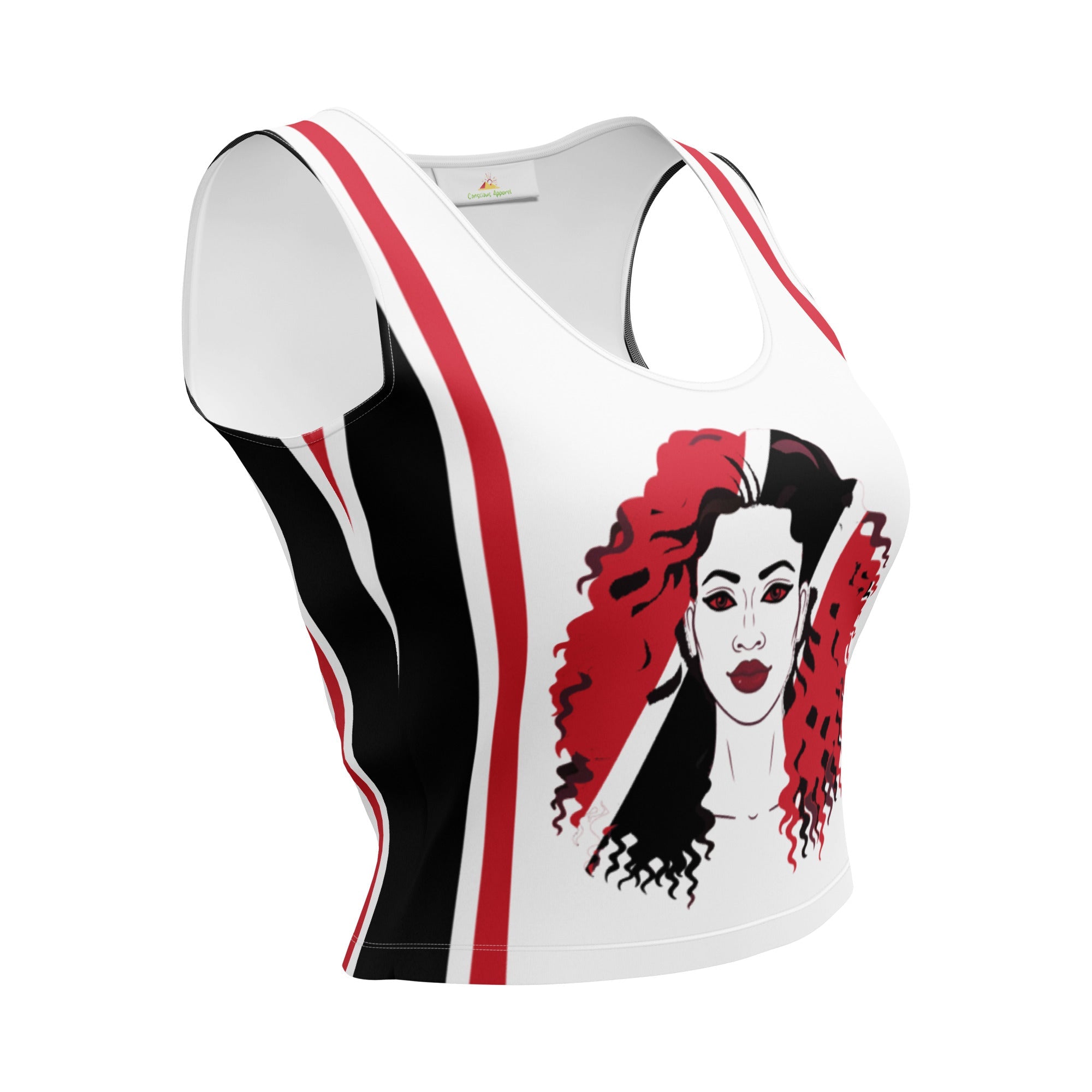 Trini Girl (White) Crop Top - Conscious Apparel Store