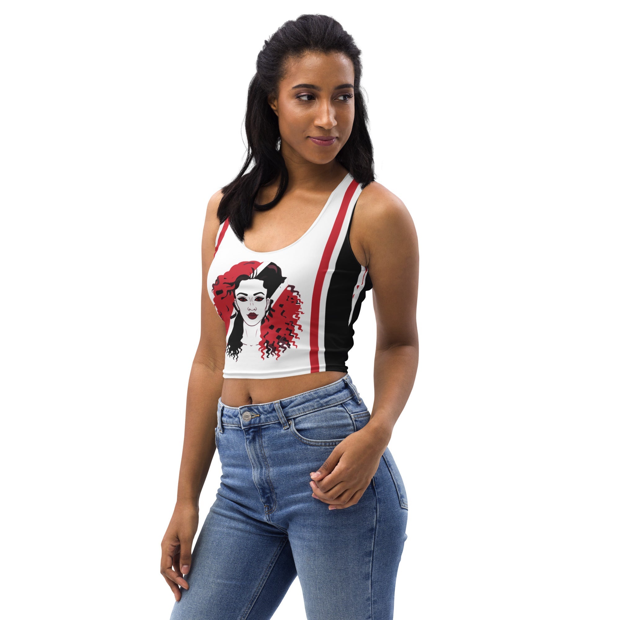 Trini Girl (White) Crop Top - Conscious Apparel Store
