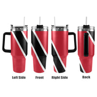 Trinidad & Tobago Flag 40oz Tumbler with Black Handle - Conscious Apparel Store