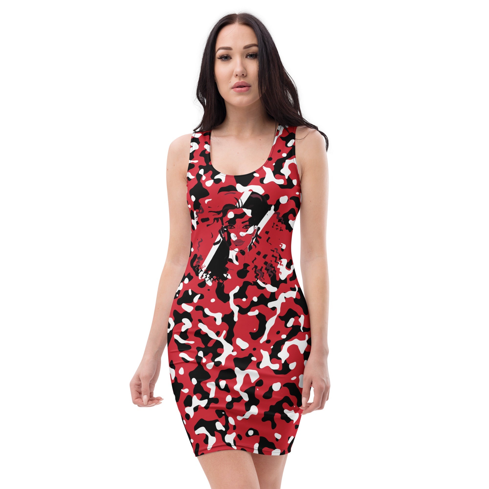 Trinidad & Tobago Flag Camo Bodycon dress - Conscious Apparel Store