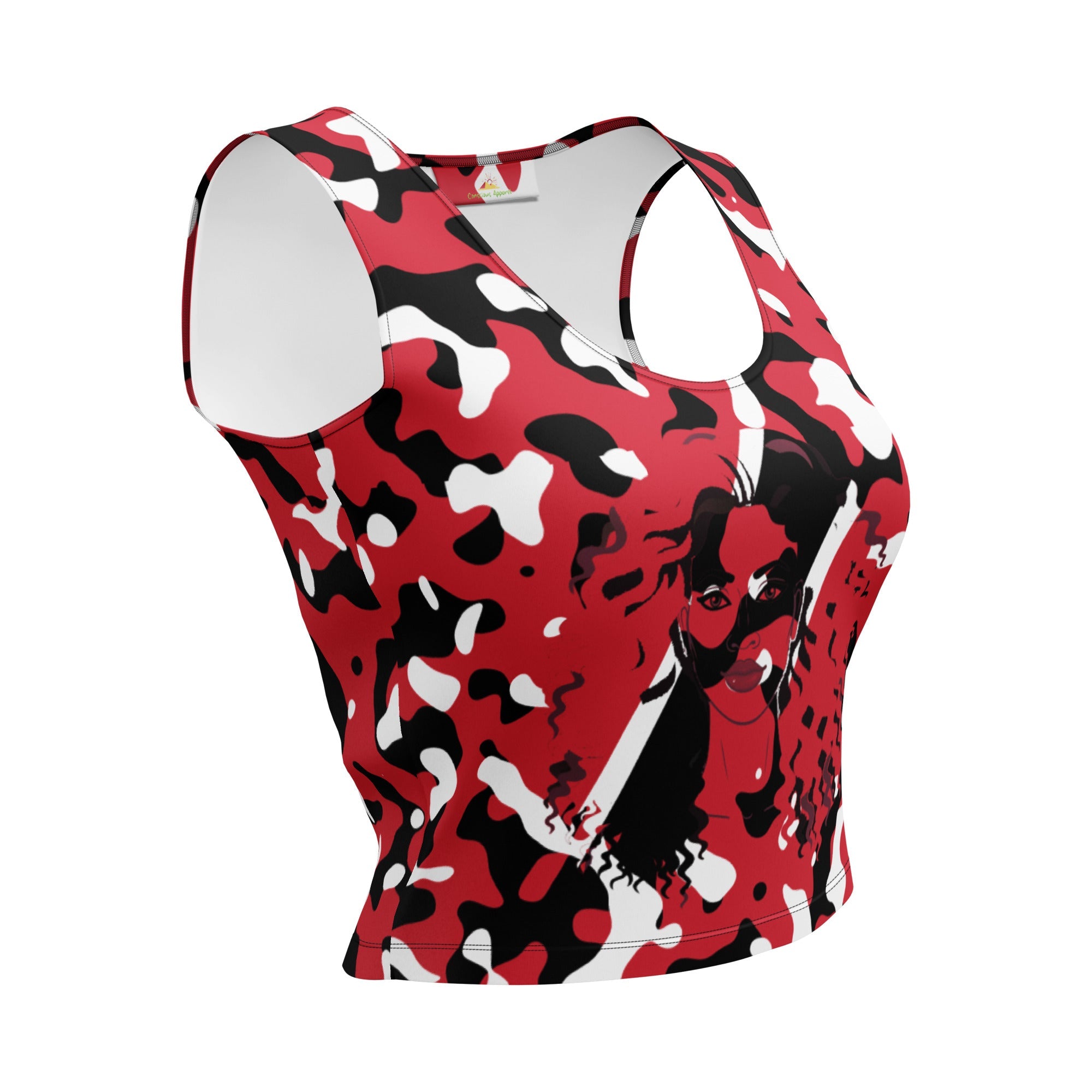 Trinidad & Tobago Flag Camo Crop Top - Conscious Apparel Store