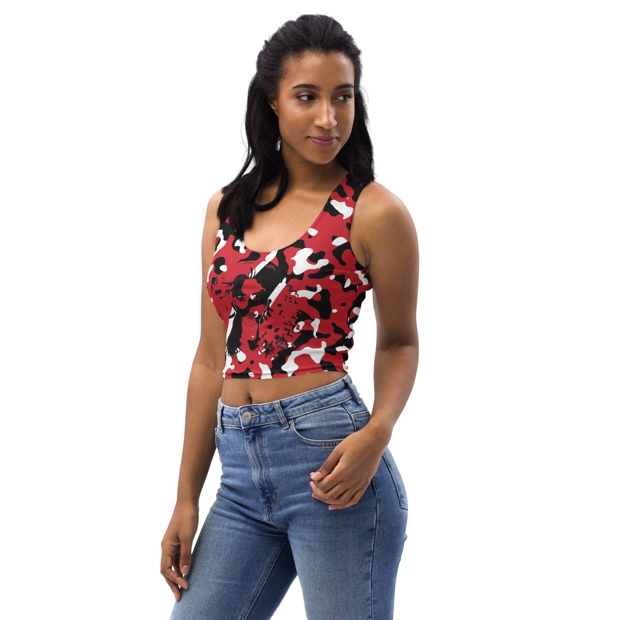 Trinidad & Tobago Flag Camo Crop Top - Conscious Apparel Store