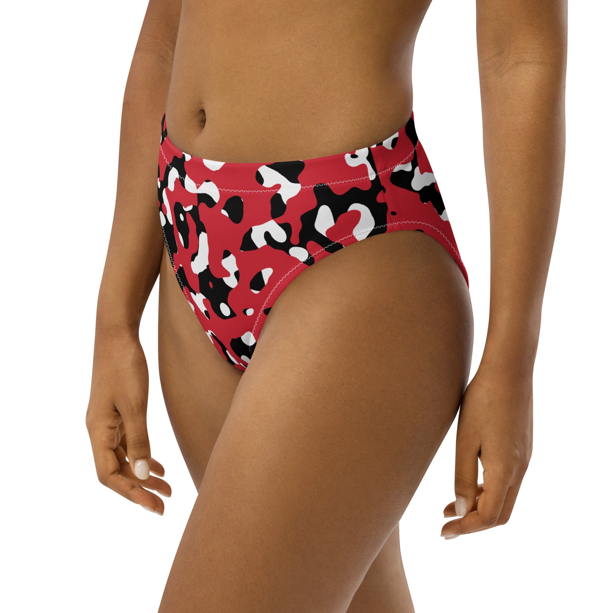 Trinidad & Tobago Flag Camo high - waisted bikini bottom - Conscious Apparel Store