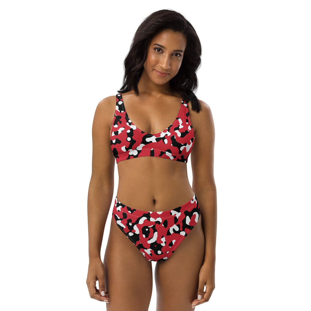 Trinidad & Tobago Flag Camo Recycled high-waisted bikini - Conscious Apparel Store