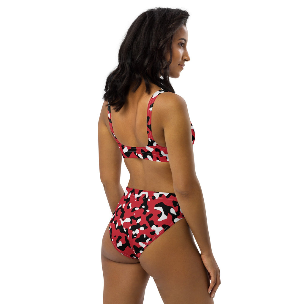 Trinidad & Tobago Flag Camo Recycled high-waisted bikini - Conscious Apparel Store