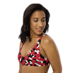 Trinidad & Tobago Flag Camo Recycled padded bikini top - Conscious Apparel Store