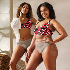 Trinidad & Tobago Flag Camo Recycled padded bikini top - Conscious Apparel Store