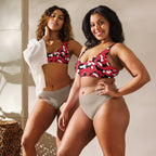 Trinidad & Tobago Flag Camo Recycled padded bikini top - Conscious Apparel Store
