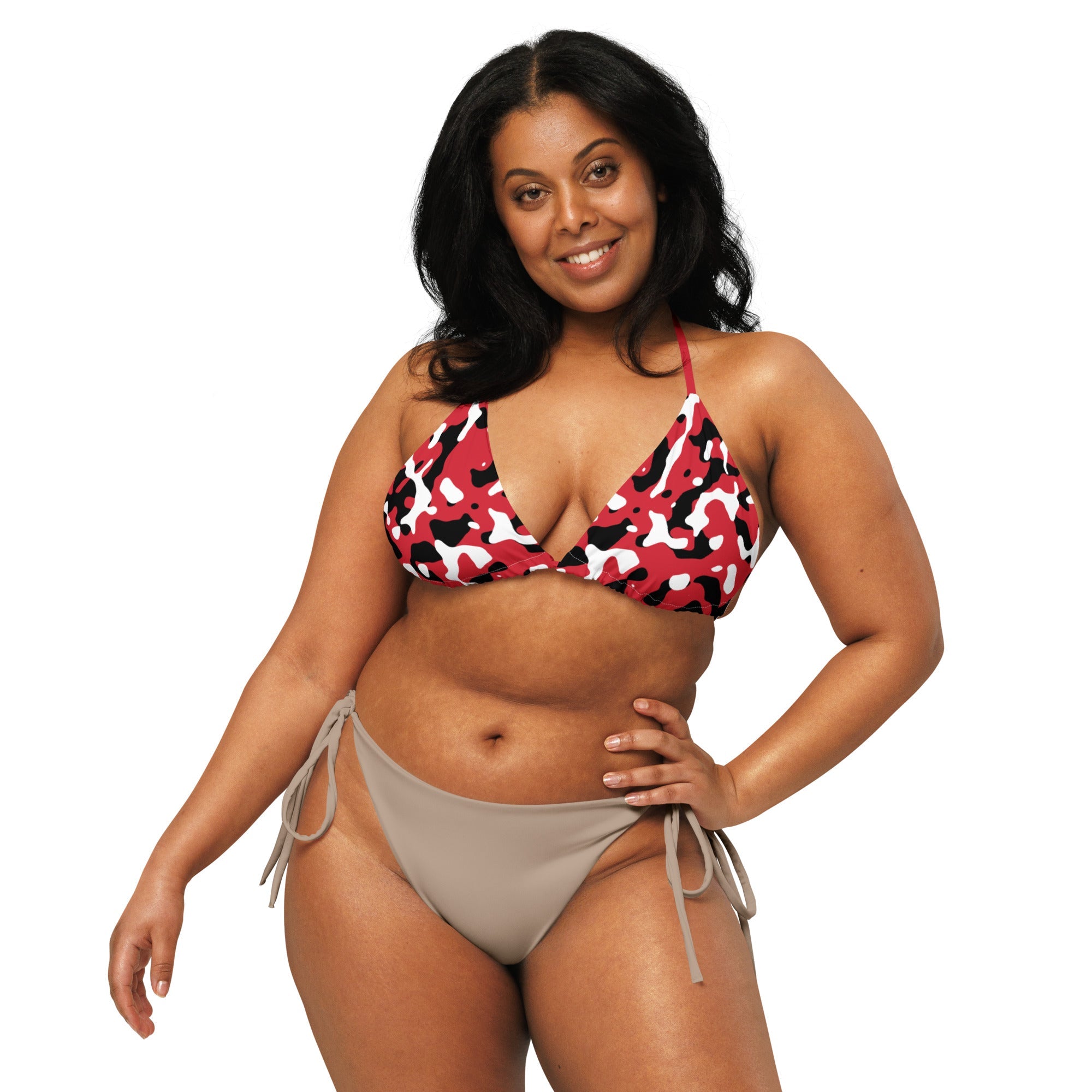 Trinidad & Tobago Flag Camo string bikini top - Conscious Apparel Store