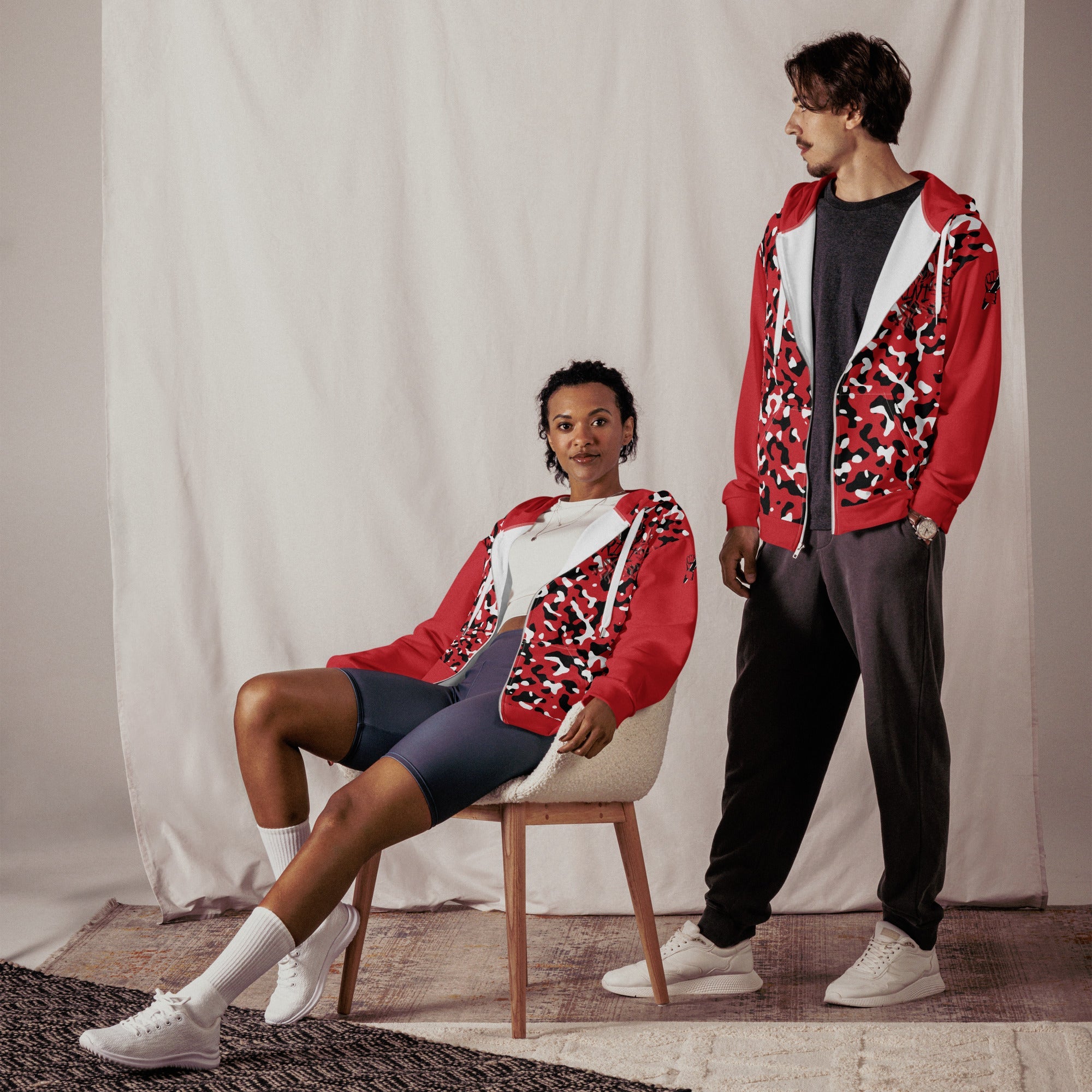 Trinidad & Tobago Flag Camo Unisex zip hoodie - Conscious Apparel Store