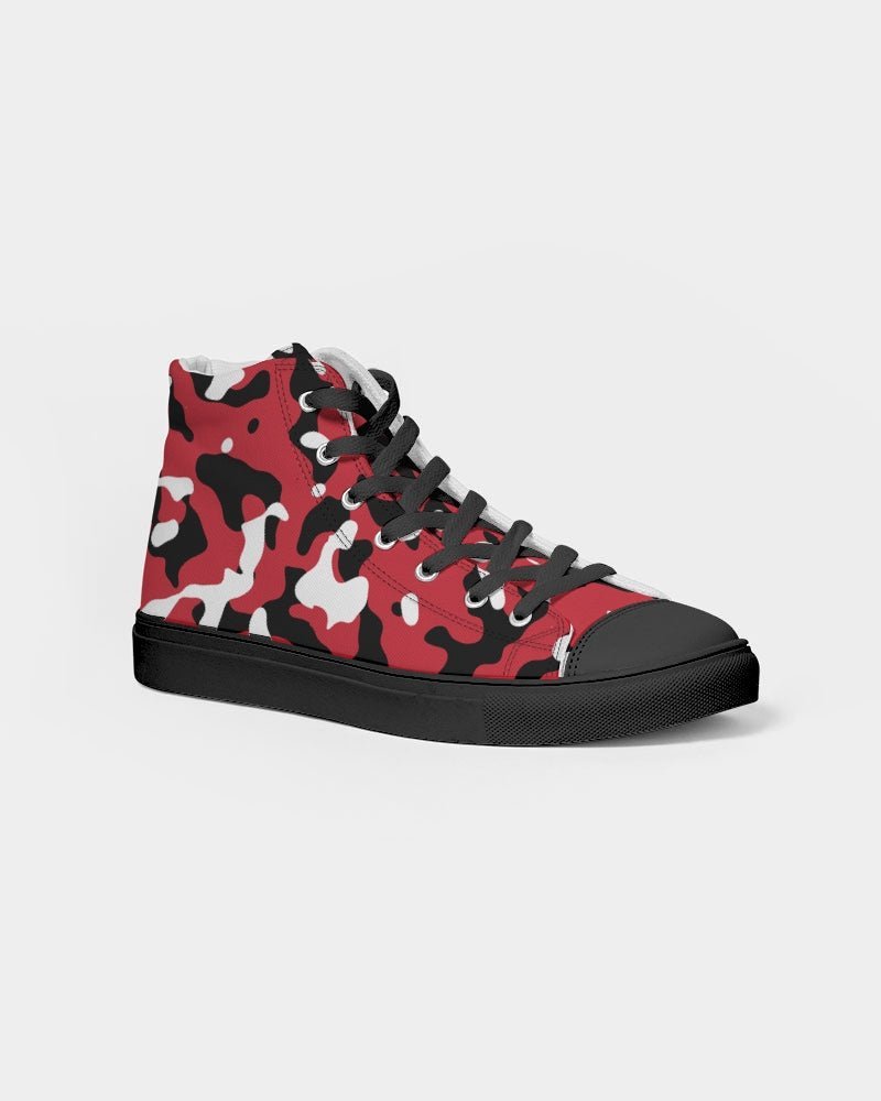 Trinidad & Tobago Flag Camo Women's Hightop Canvas Shoe - Black - Conscious Apparel Store