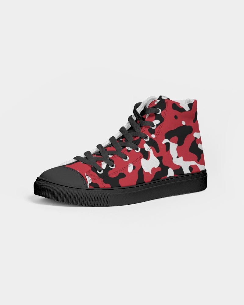 Trinidad & Tobago Flag Camo Women's Hightop Canvas Shoe - Black - Conscious Apparel Store