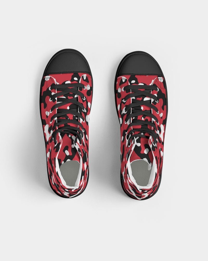 Trinidad & Tobago Flag Camo Women's Hightop Canvas Shoe - Black - Conscious Apparel Store